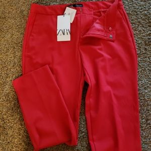 Zara red dress pants